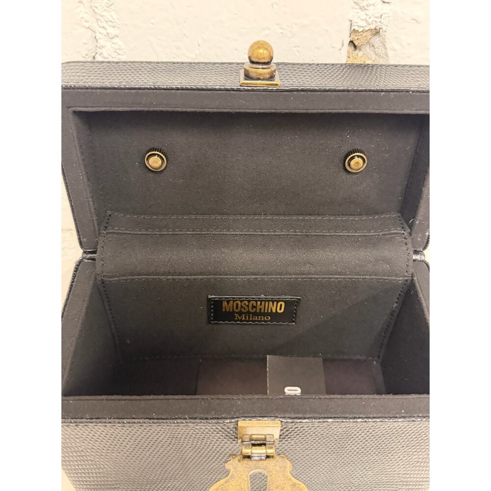AW22 Moschino Couture Jeremy Scott Black Box Purse w/ Bronze Antique Hardware - Picture 11 of 15